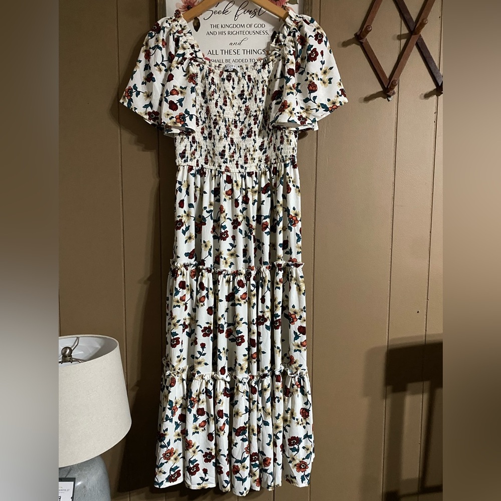 Ivy City Co. Floral Smocked Dress